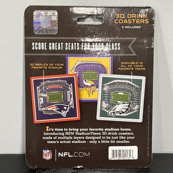 NFL SF SAN FRANCISCO 49ers 3D Stadium Replicas Drink Coasters Set Of 2 - Picture 3 of 4